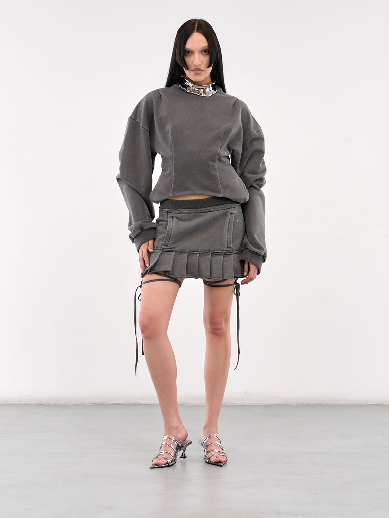 Leg Strap Kilt Skirt (809-320-BAXTER-BLACK)