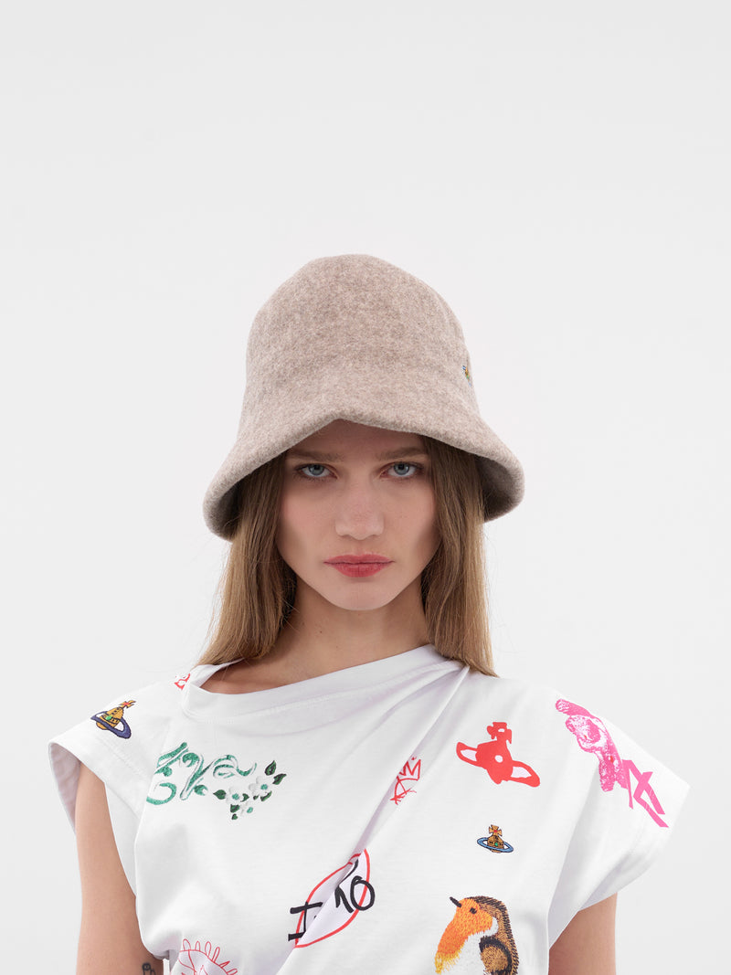 Mocha Wool Knit Cloche Hat (8102002K-K006J-MOCHA)