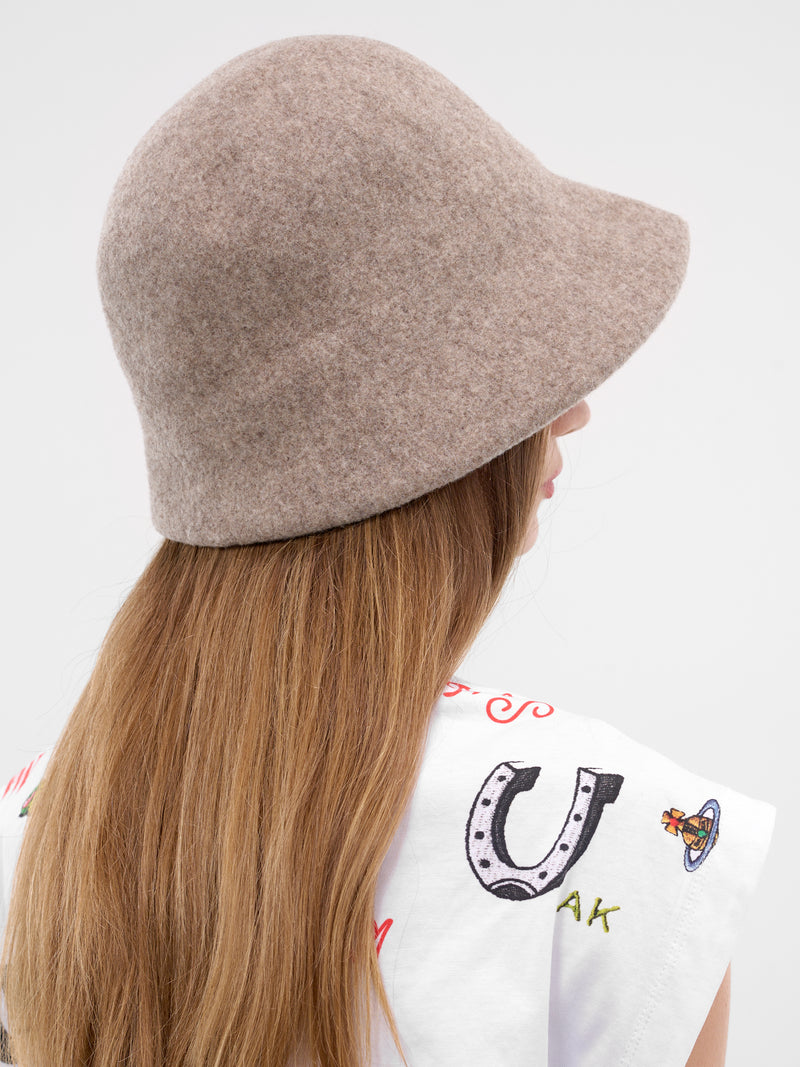 Mocha Wool Knit Cloche Hat (8102002K-K006J-MOCHA)