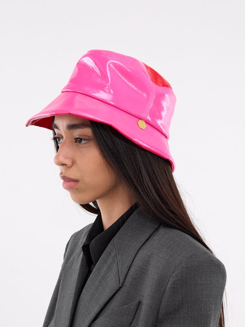 Vinyl Bucket Hat (812-VINCENNES-HOT-PINK-RED)