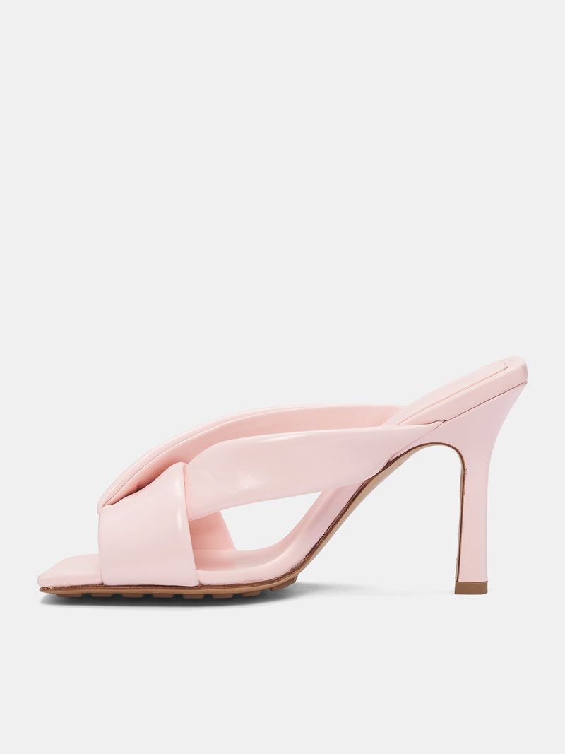 BOTTEGA VENETA Pink Heeled Mules | H.Lorenzo - side