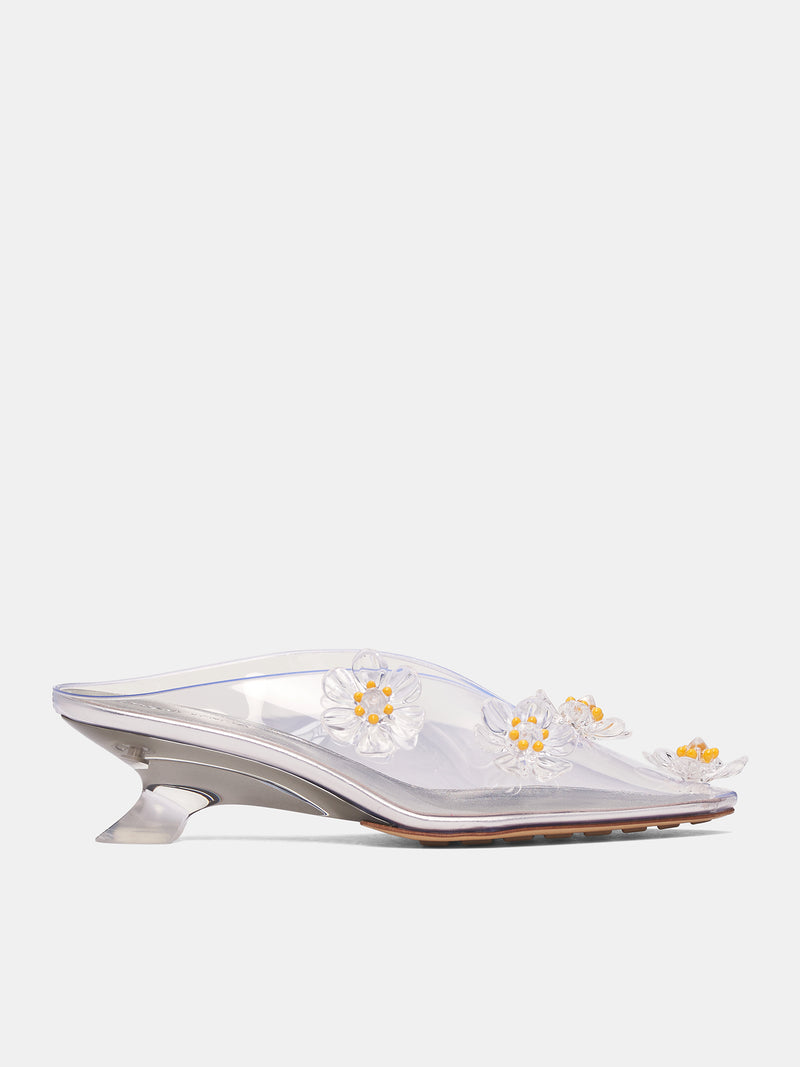 BOTTEGA VENETA Transparent Heeled Mules | H.Lorenzo - front