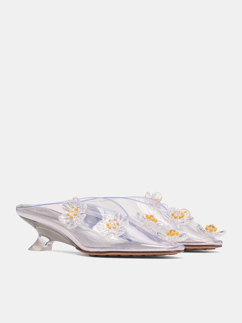 BOTTEGA VENETA Transparent Heeled Mules | H.Lorenzo - front side