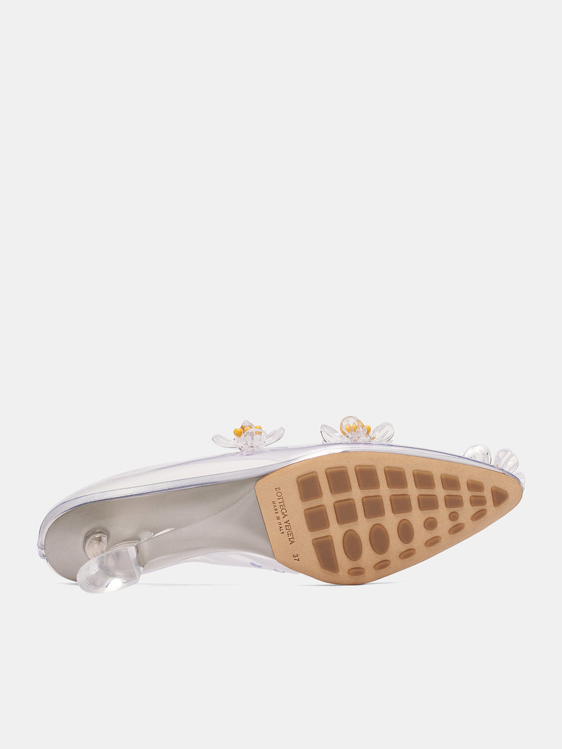 BOTTEGA VENETA Transparent Heeled Mules | H.Lorenzo - bottom