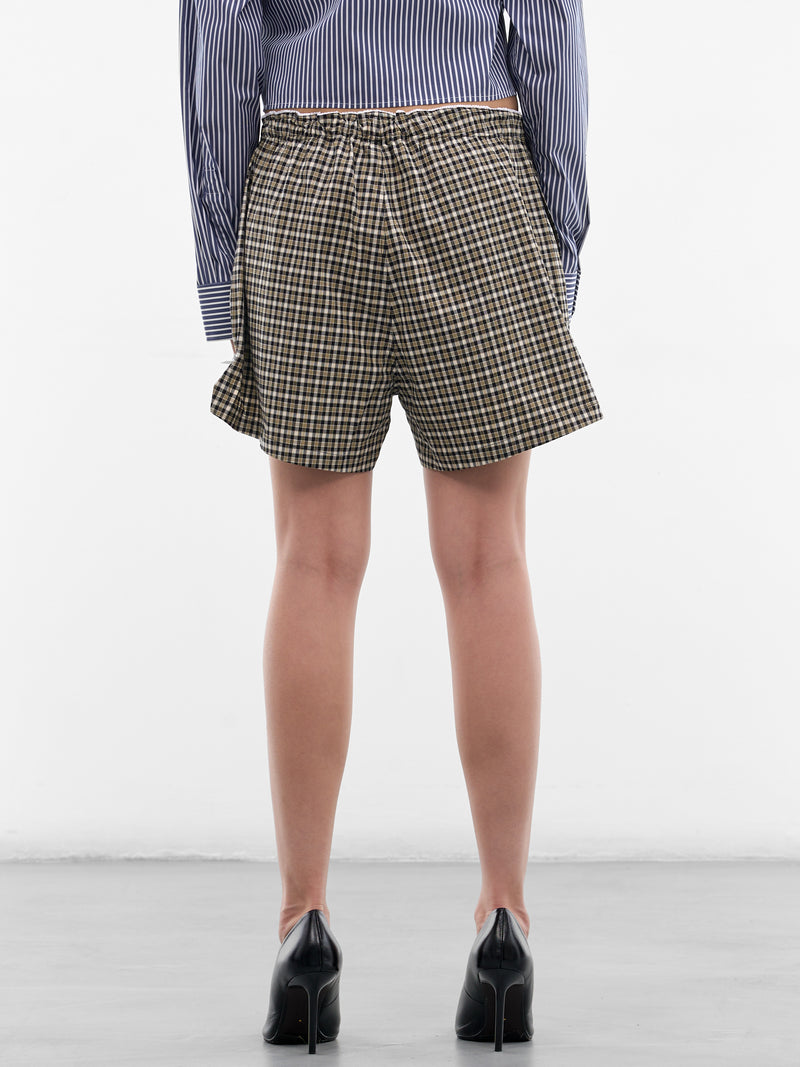 Plaid Lace Trim French Knickers (833WS41064-BLACK)