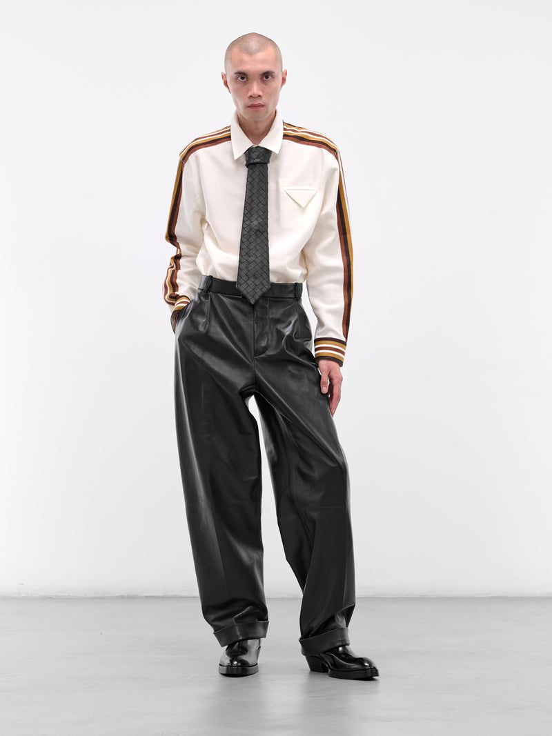 BOTTEGA VENETA Leather Wide Leg Trousers | H.Lorenzo - styled