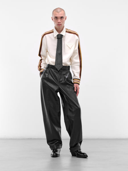 BOTTEGA VENETA Leather Wide Leg Trousers | H.Lorenzo