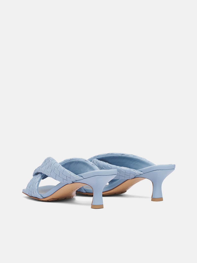 Blue Intrecciato Riva Mule Sandals (837835V2ED0-9113-NEW-ICE)