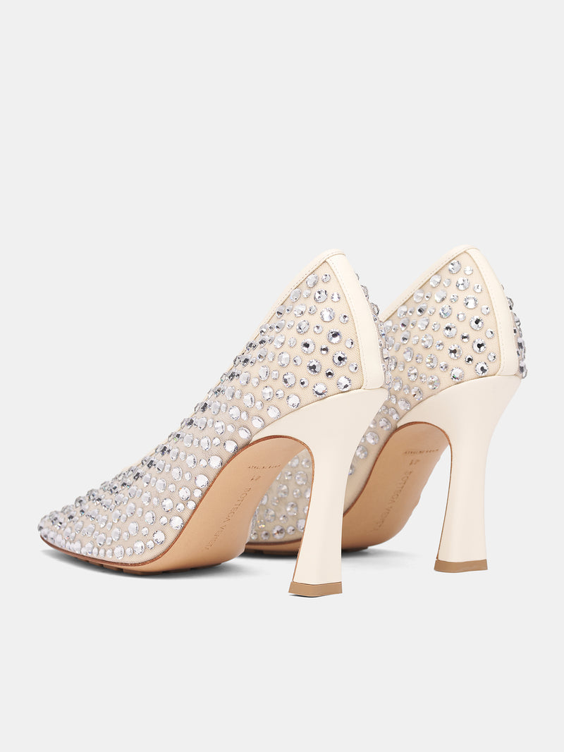 White Crystal Mesh Sofia Pumps (837890V5UO1-9264-SEA-SALT-CRYS)