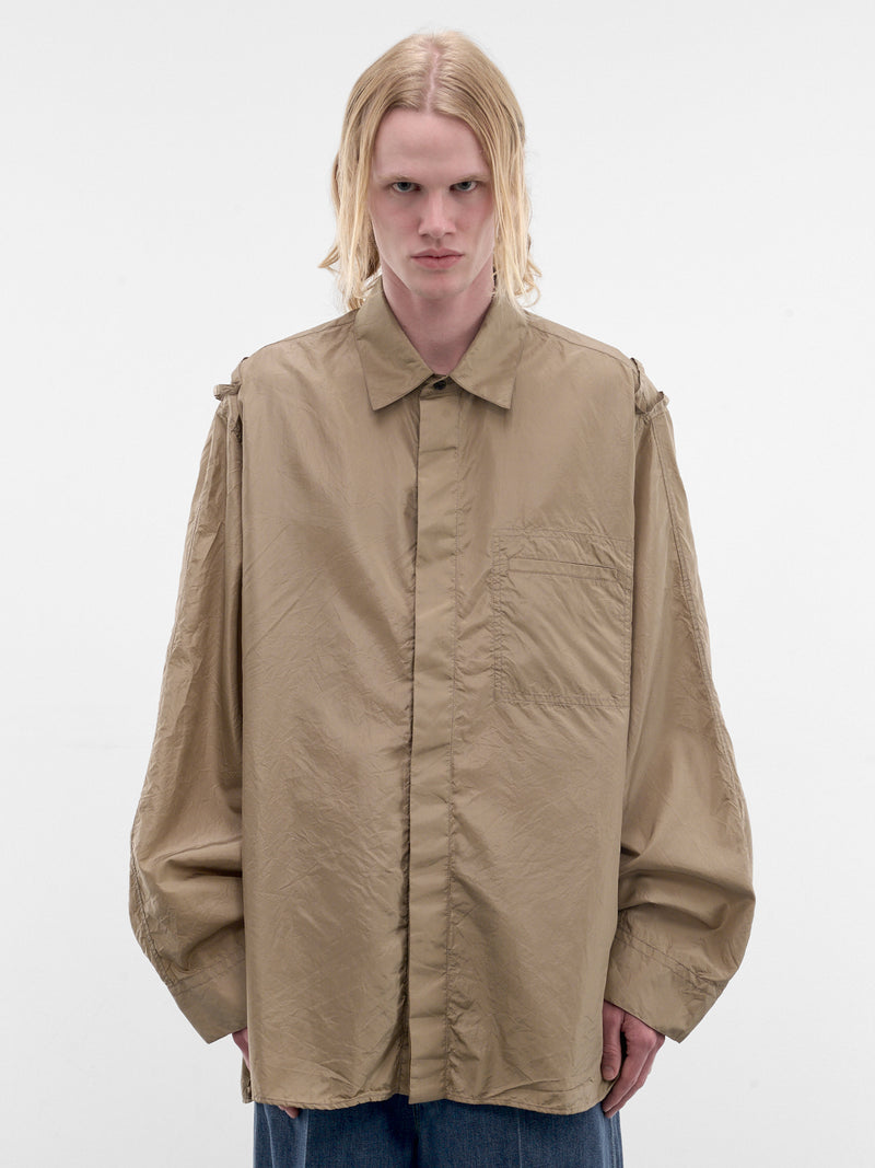 Brown Oversized Button-Up Shirt (852449V6D80015-BROWN)