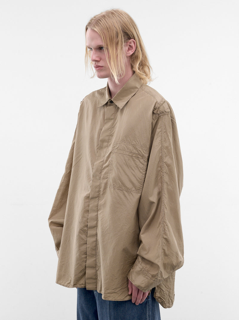 Brown Oversized Button-Up Shirt (852449V6D80015-BROWN)