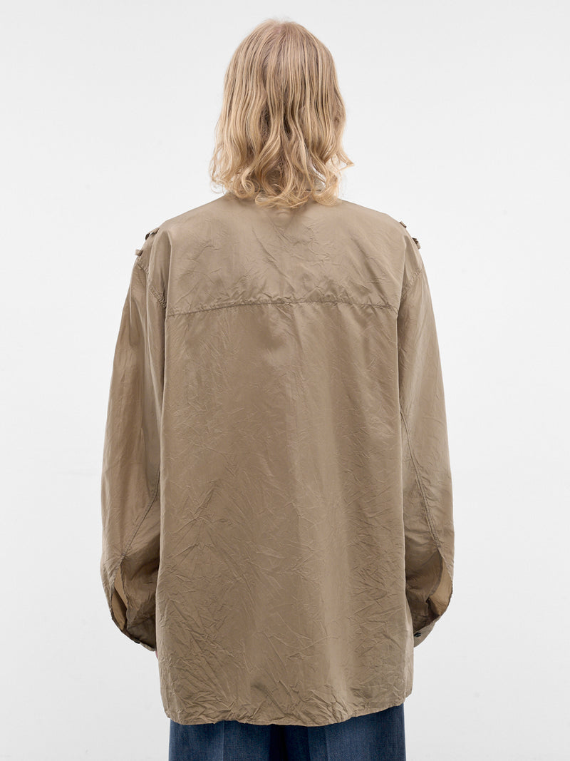 Brown Oversized Button-Up Shirt (852449V6D80015-BROWN)