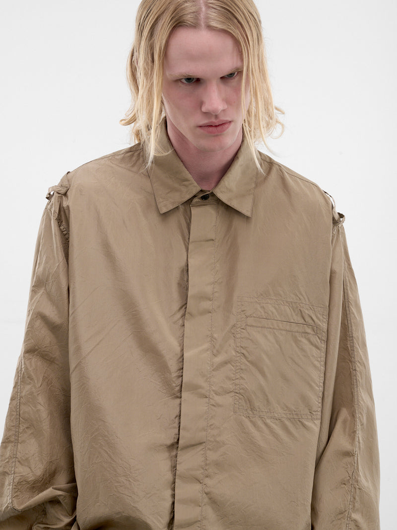 Brown Oversized Button-Up Shirt (852449V6D80015-BROWN)