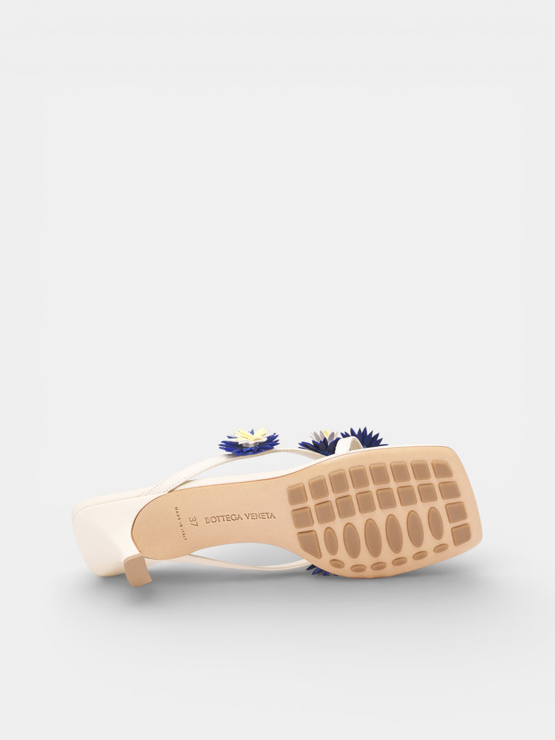 White Flower Applique Heeled Sandals (855905V65S0007-OFF-WHITE)