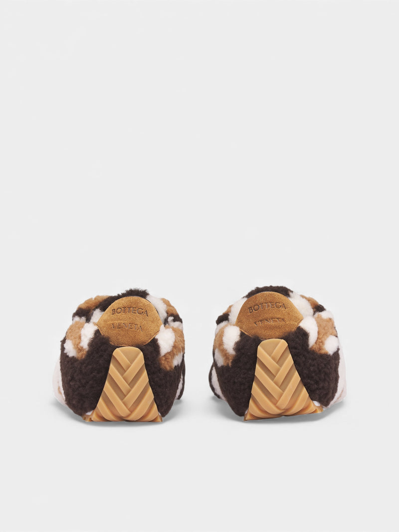 Brown Patchwork Shearling Sneakers (856048V65L0012-BLUE-GREY)