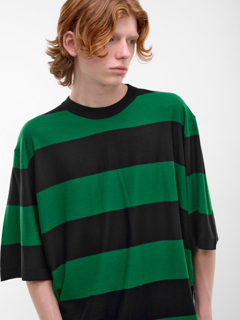 Striped Oversized Tee (861286V4B70-3140-GRASS-GREEN-B)