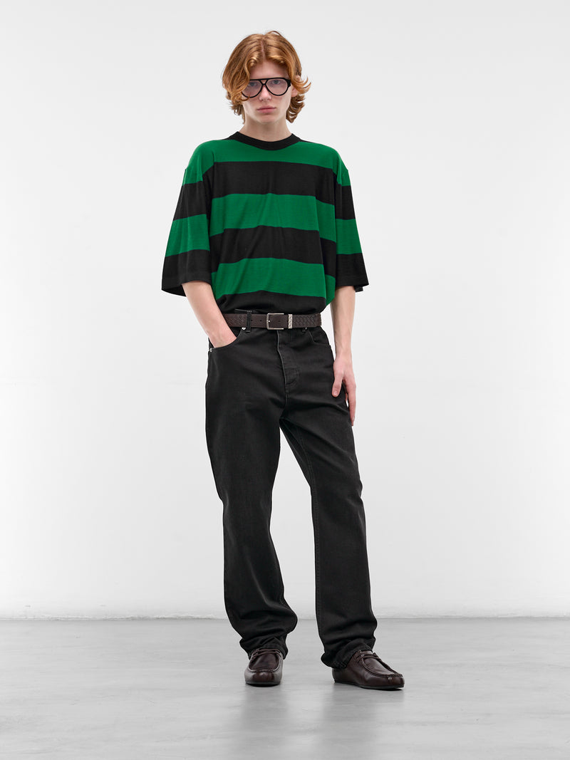 Striped Oversized Tee (861286V4B70-3140-GRASS-GREEN-B)