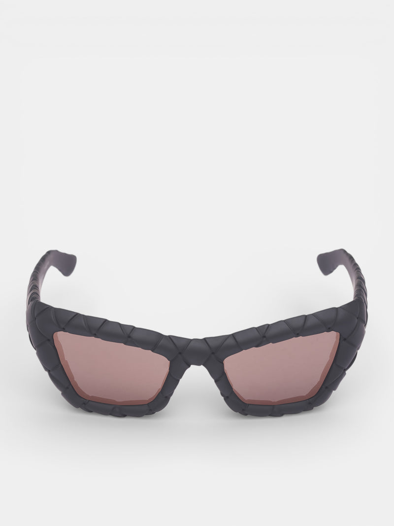 Black Intrecciato Cat-Eye Sunglasses (861358-VBL80-1049-FONDANT)