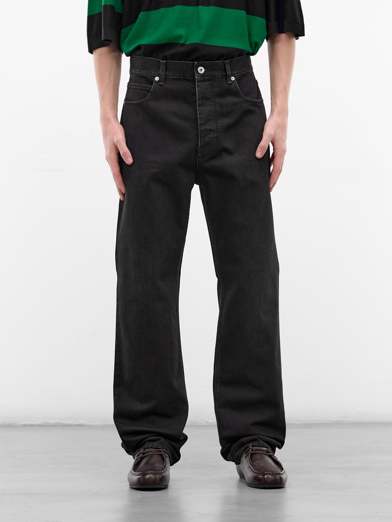 Black Denim Wide Leg Jeans (861558V6900-1000-BLACK-DENIM)