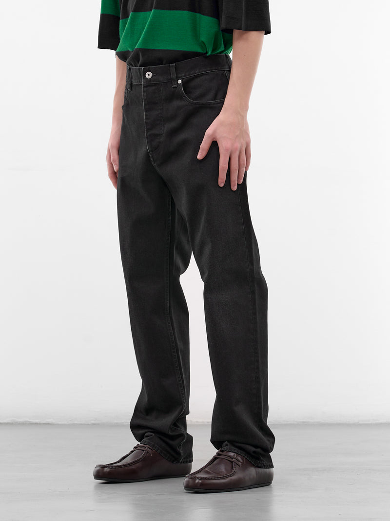 Black Denim Wide Leg Jeans (861558V6900-1000-BLACK-DENIM)