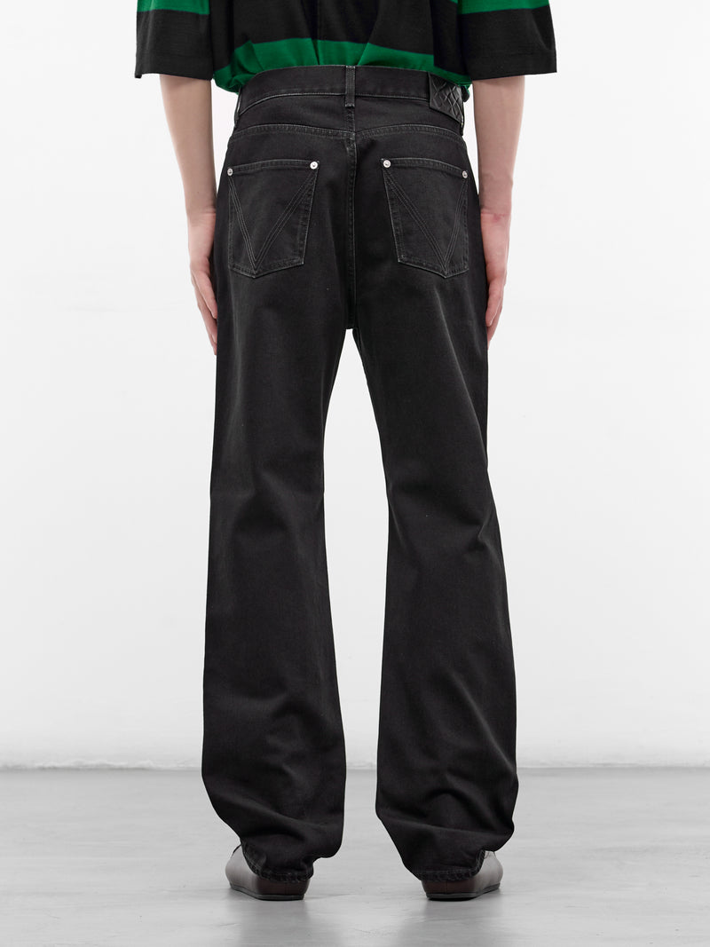 Black Denim Wide Leg Jeans (861558V6900-1000-BLACK-DENIM)