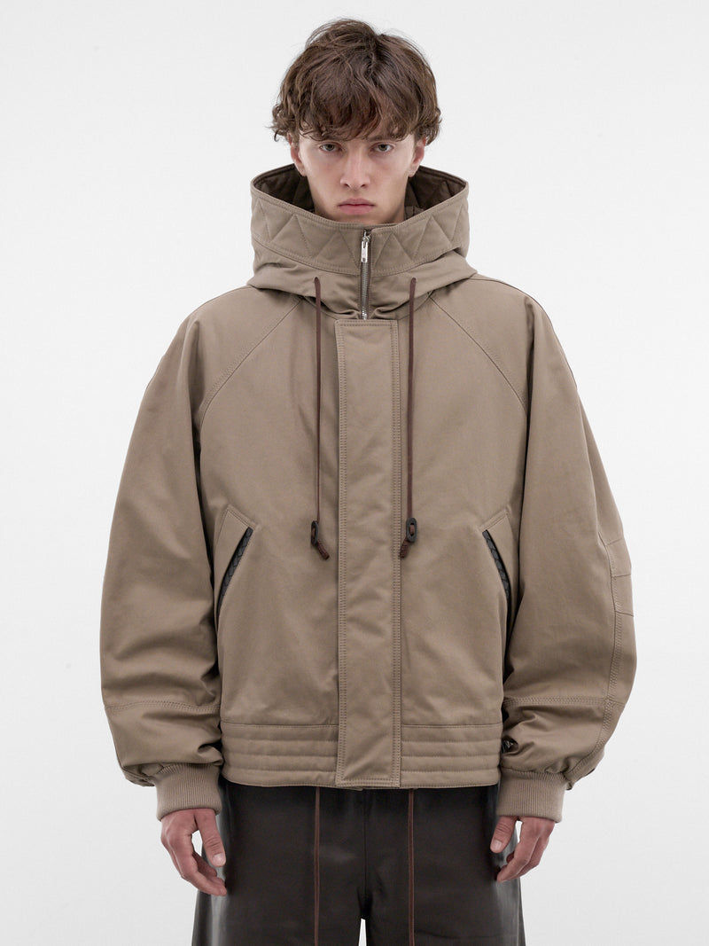 Taupe Boxy Hooded Jacket (869446V6OJ0-2188-DESERT-TAUPE)