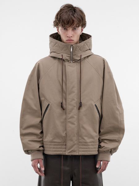 Taupe Boxy Hooded Jacket (869446V6OJ0-2188-DESERT-TAUPE)