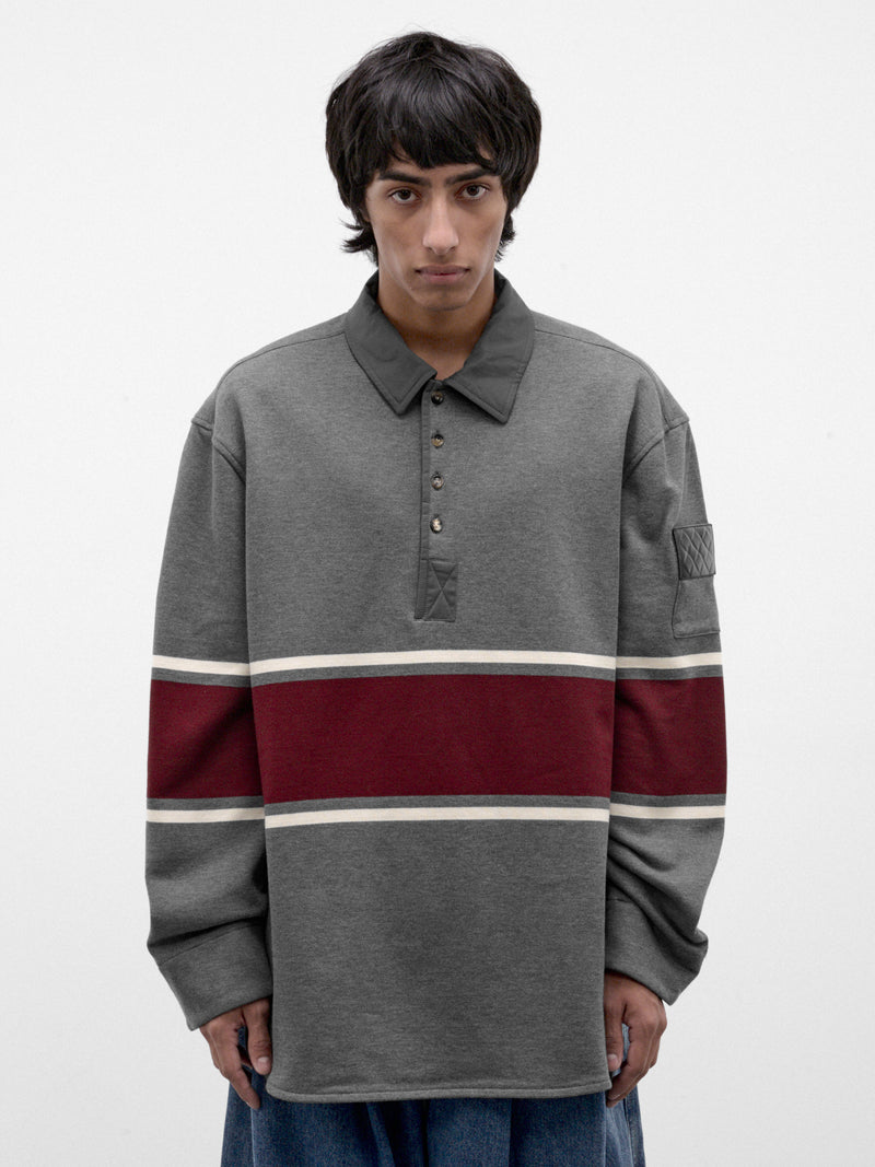 Gray Cotton Striped Polo (871584V6SD0-2649-GREY-BEIGE-BA)