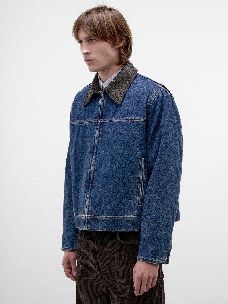 Blue Cotton Denim Work Jacket (873081V69P0-4300-MID-BLUE)