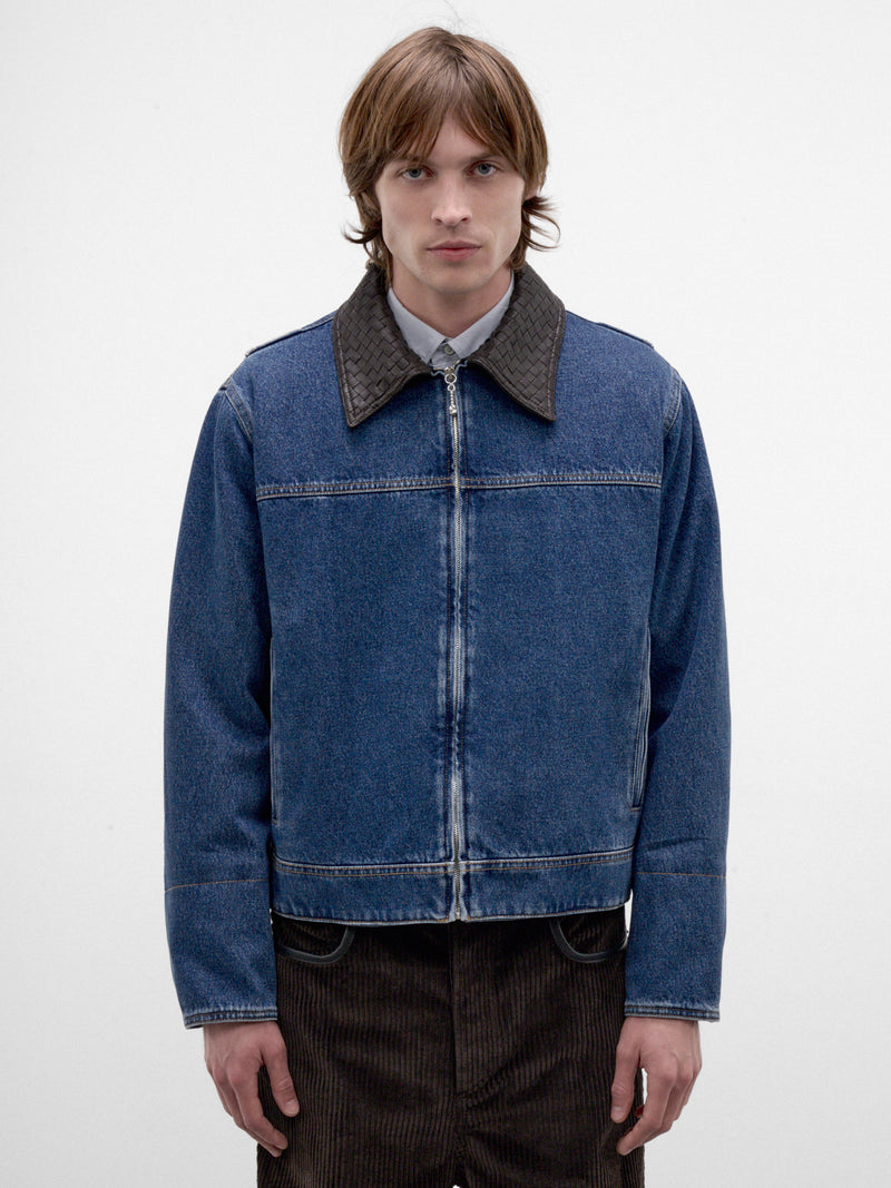 Blue Cotton Denim Work Jacket (873081V69P0-4300-MID-BLUE)