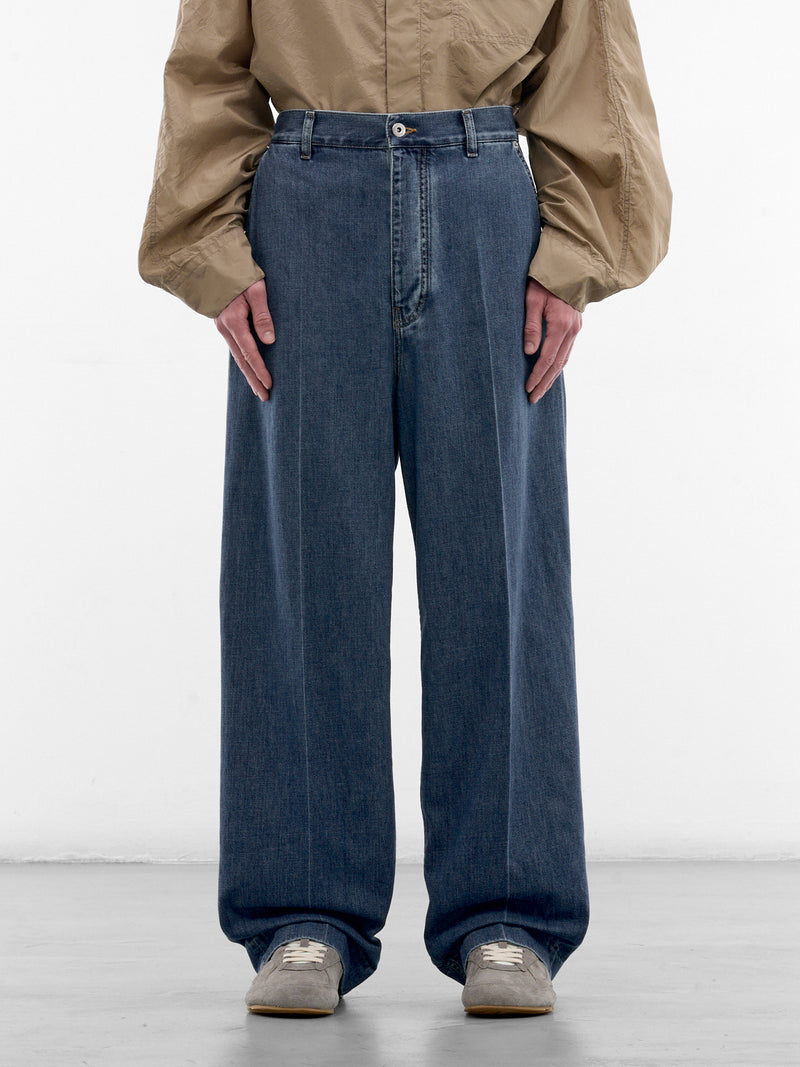 Blue Denim Wide Leg Jeans (873088V6SL0-4300-MID-BLUE)