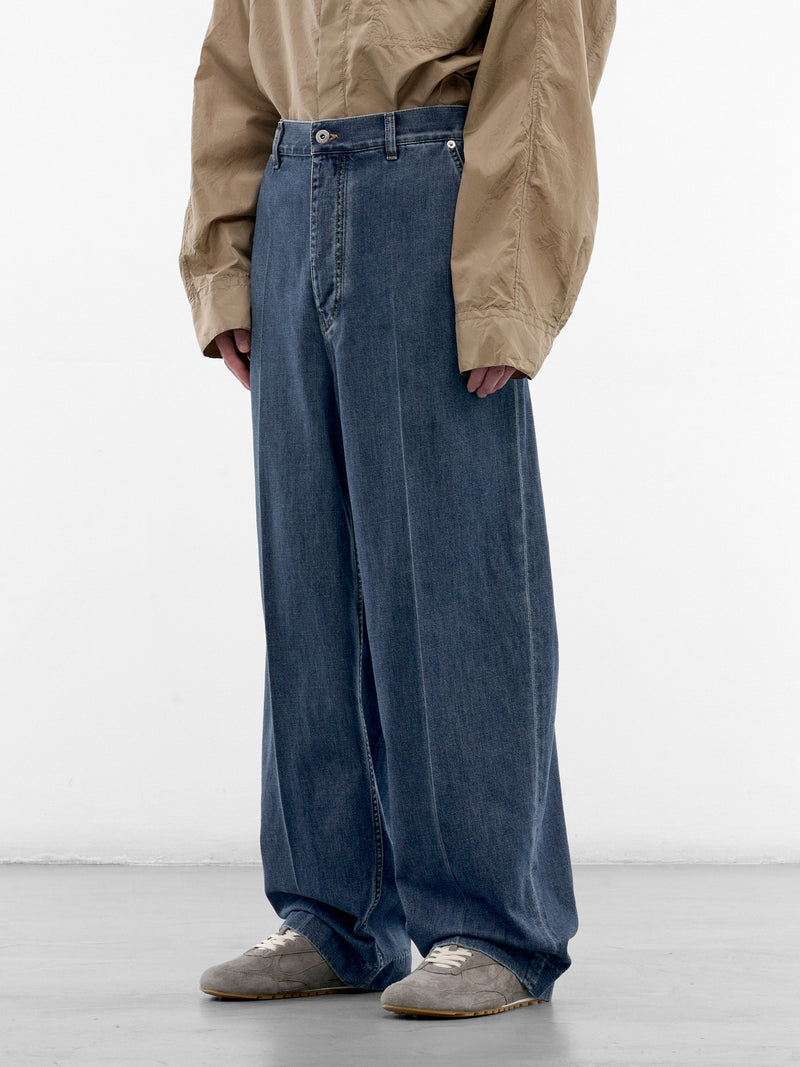 Blue Denim Wide Leg Jeans (873088V6SL0-4300-MID-BLUE)