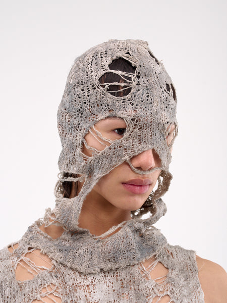 Distressed Knit Balaclava (897ACU8-LIGHT-GREY)