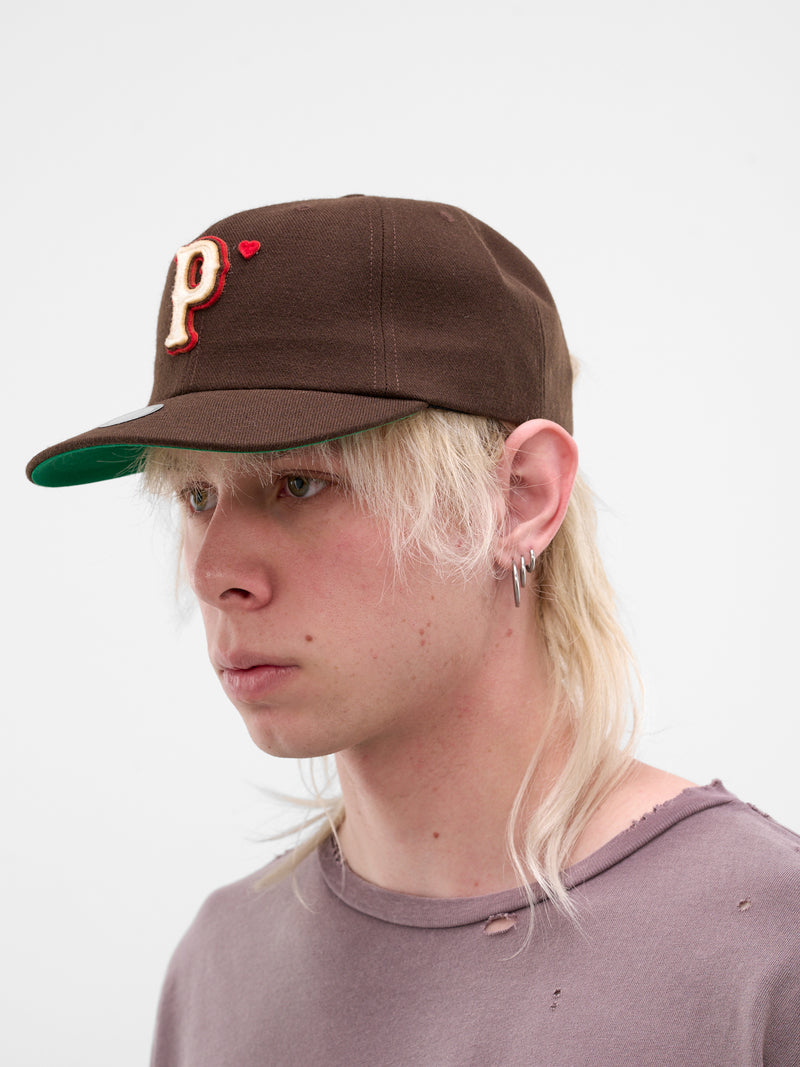 Wool Baseball 'P' Hat (8U004Q1010BRN-BROWN)