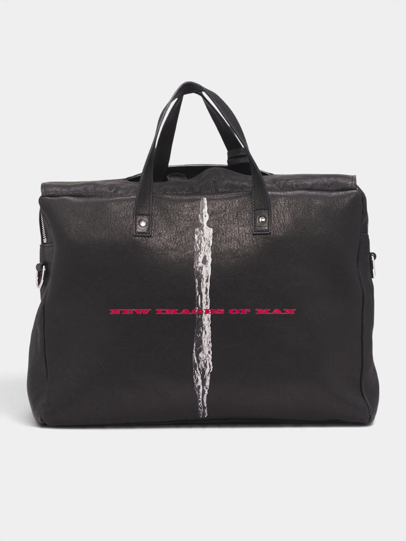Black Leather Messenger Bag (8U012Q3018BLK-BLACK)