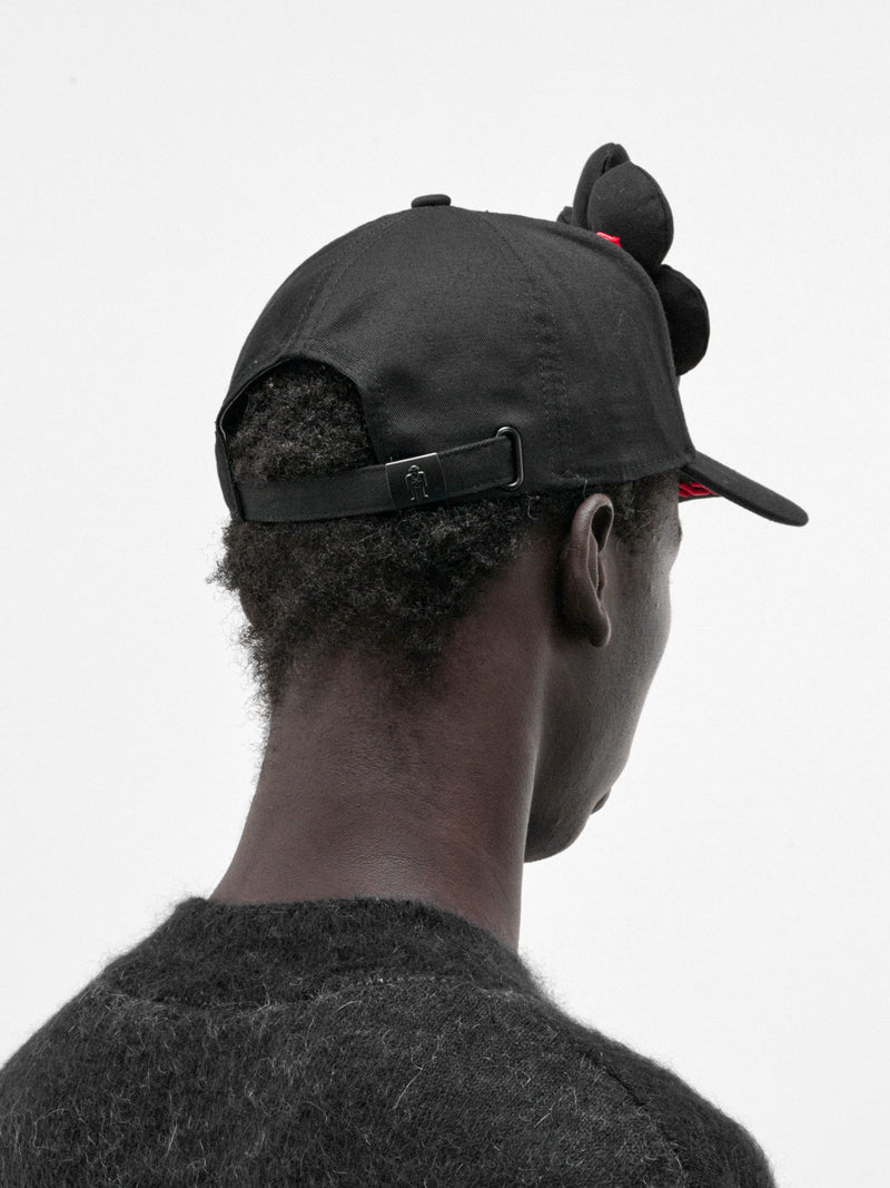 Black Flower Cap (9008-FLOWER-COMB-I-BLACK)