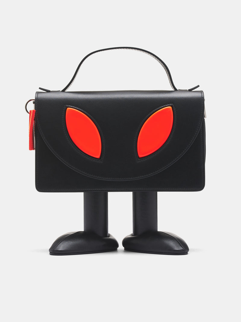 Black Leather Alien Friend Bag (9046-COMB-I-BLACK)