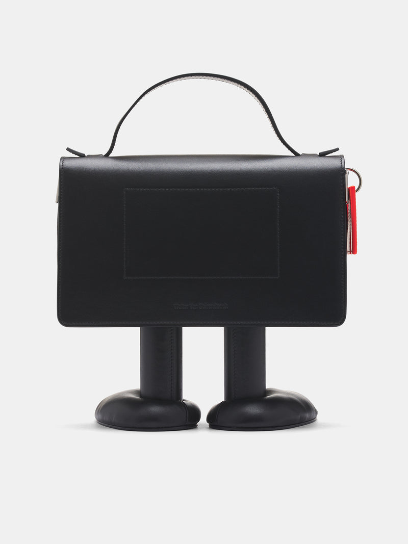 Black Leather Alien Friend Bag (9046-COMB-I-BLACK)