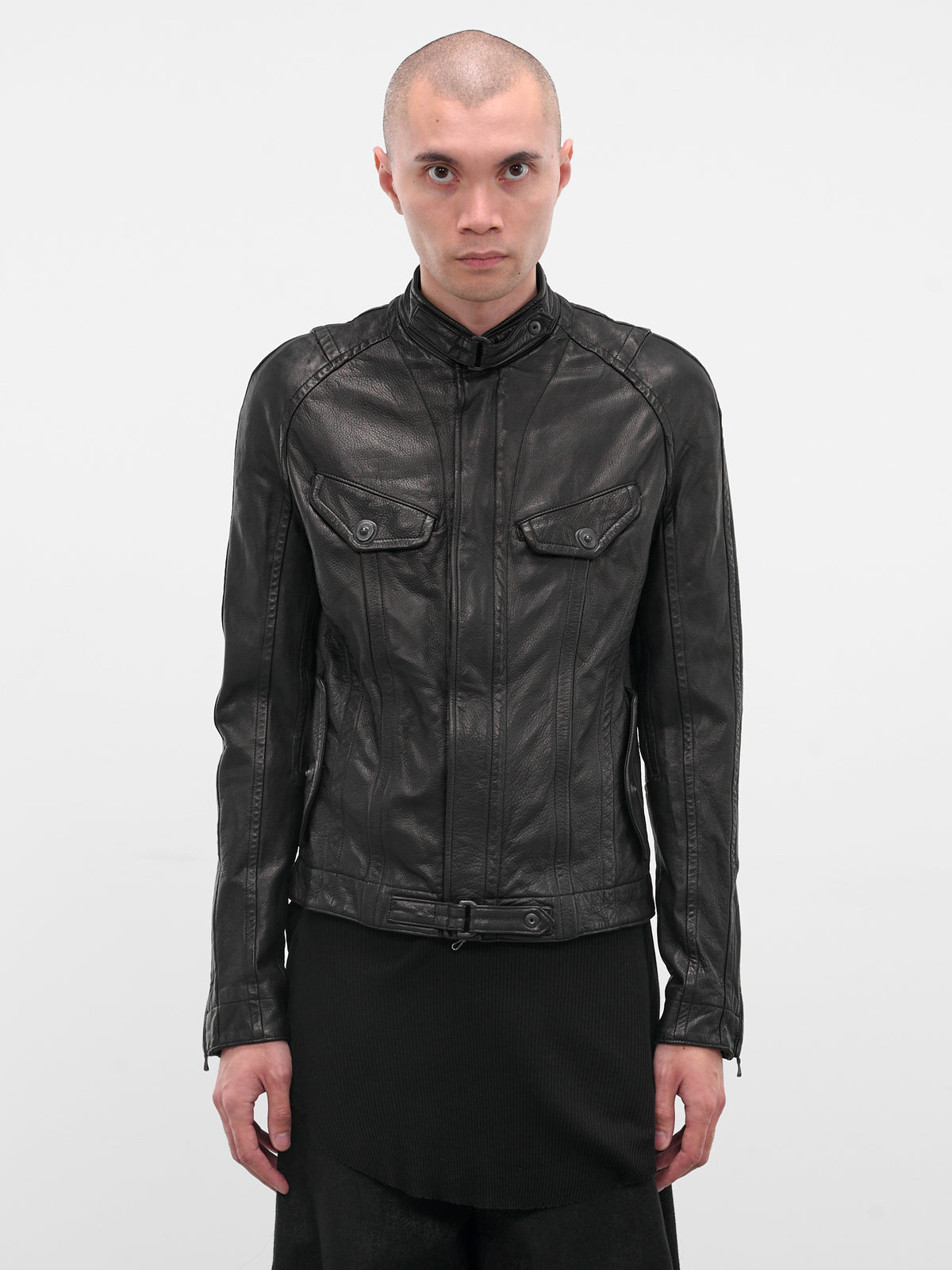 Black Leather Utility Jacket (917BLM2-BLACK)