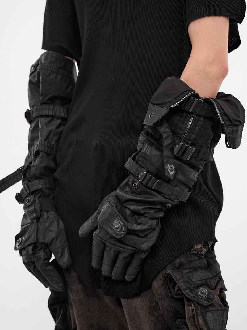 Black Strap Wide Gloves (917ACU6-BLACK)