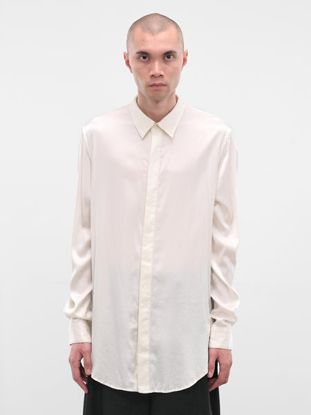 Off-White Silk Button-Up Shirt (917SHM4-OFF-WHITE)