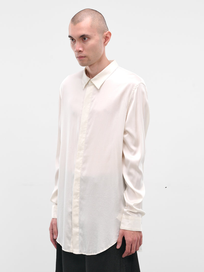 Off-White Silk Button-Up Shirt (917SHM4-OFF-WHITE)