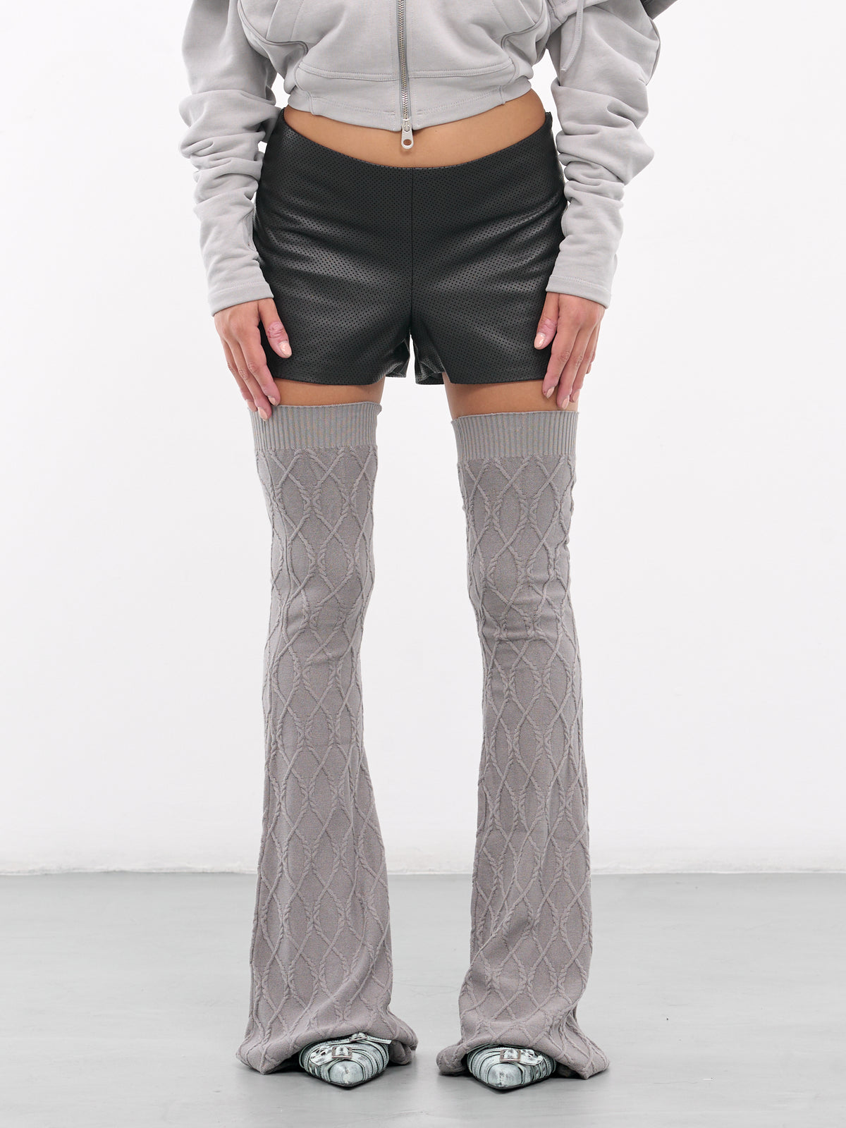 Flared Knit Leg Warmers (923-933-GREY)