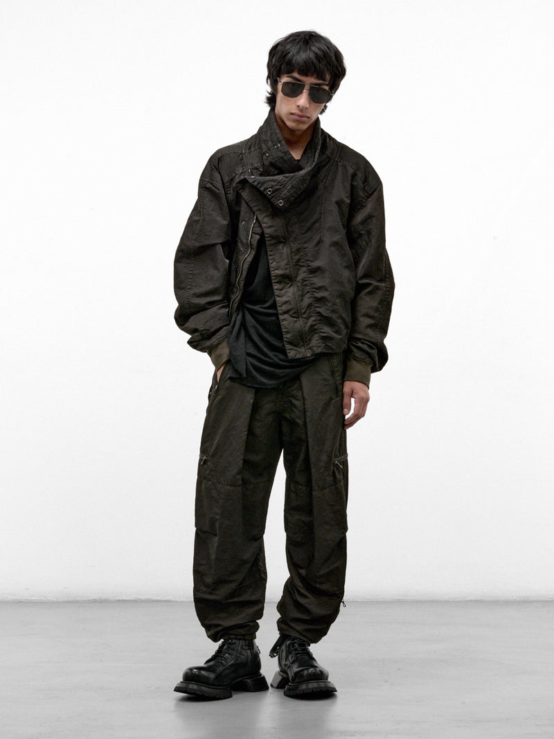 Dark Khaki Nylon Relaxed Jacket (957BLM8-DARK-KHAKI)