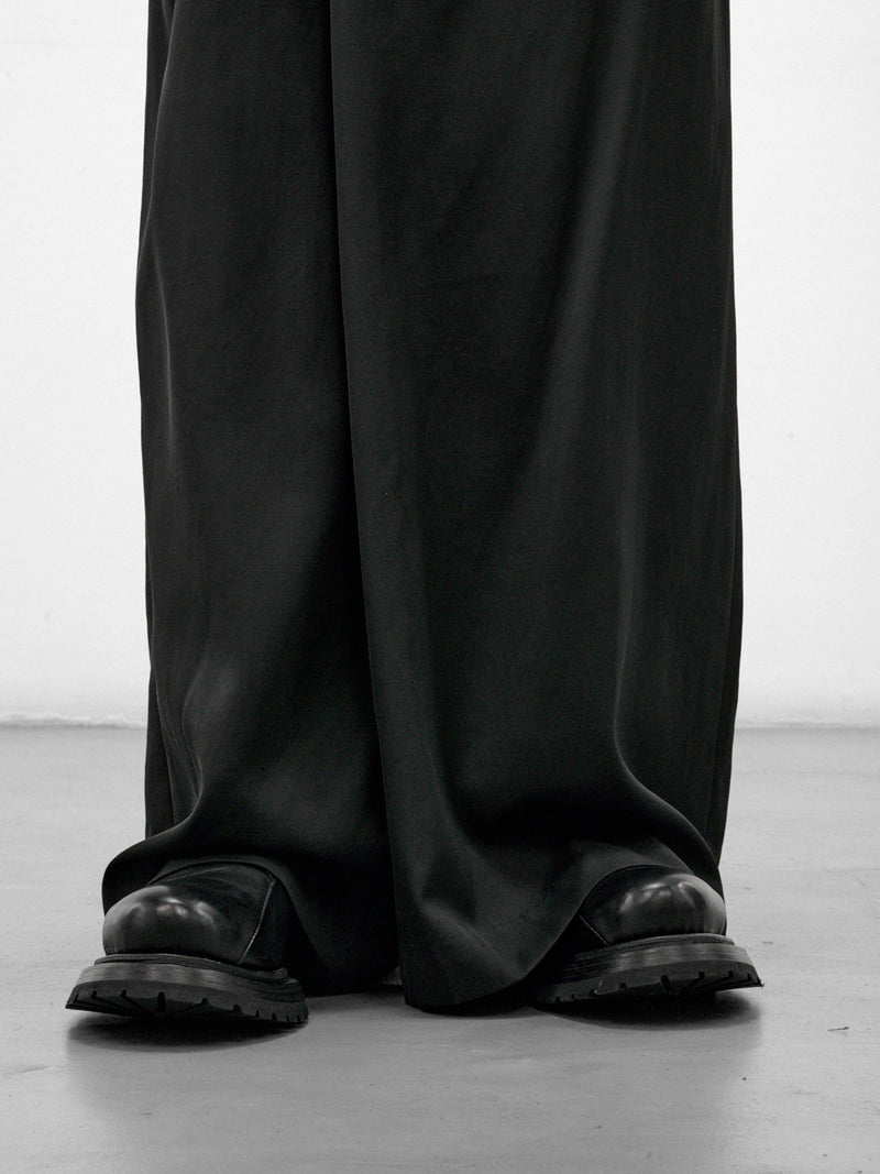 Black Wool Wide Leg Trousers (957PAM1-BLACK)
