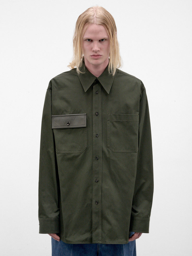 Juniper Cotton Cabardine Shirt (A0040ZV7BG0-3321-DARK-JUNIPER)