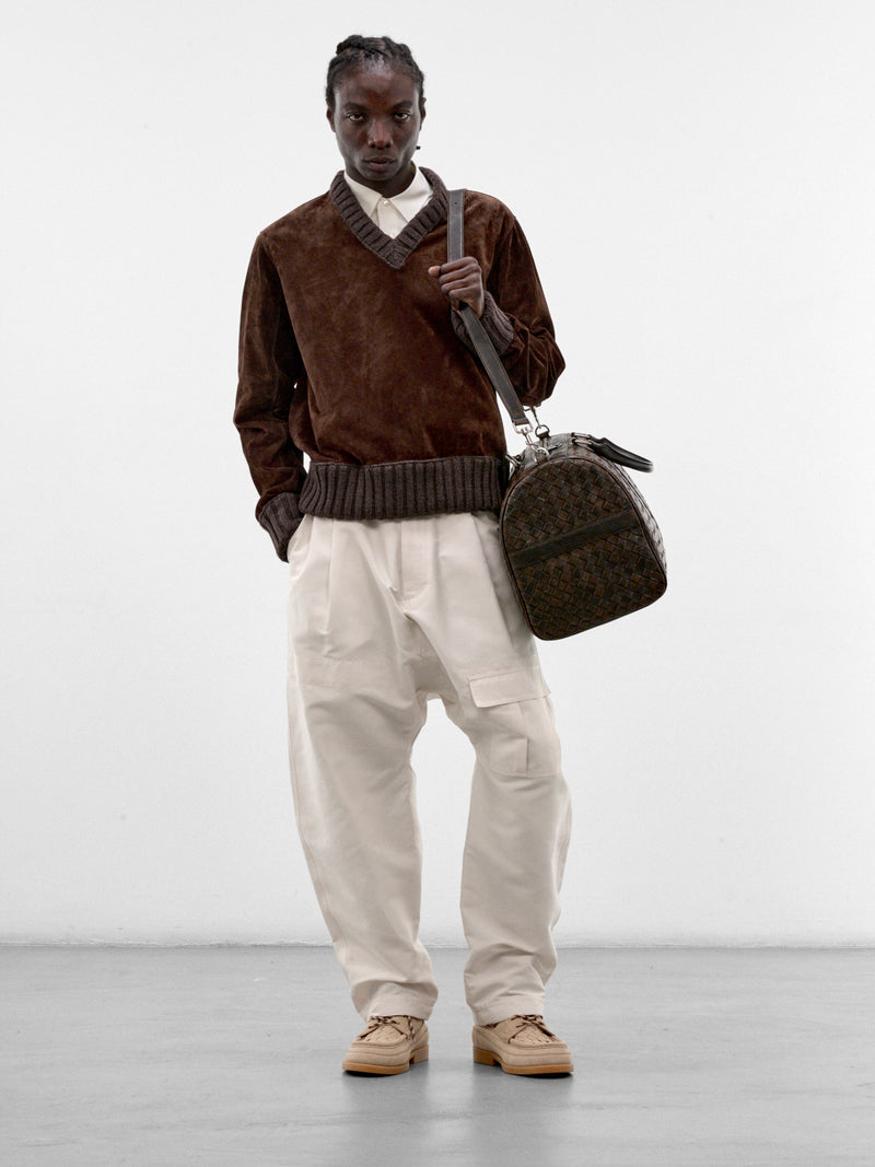 Parchment Cotton-Silk Wide Trousers (871341V6ON0-9107-PARCHMENT)