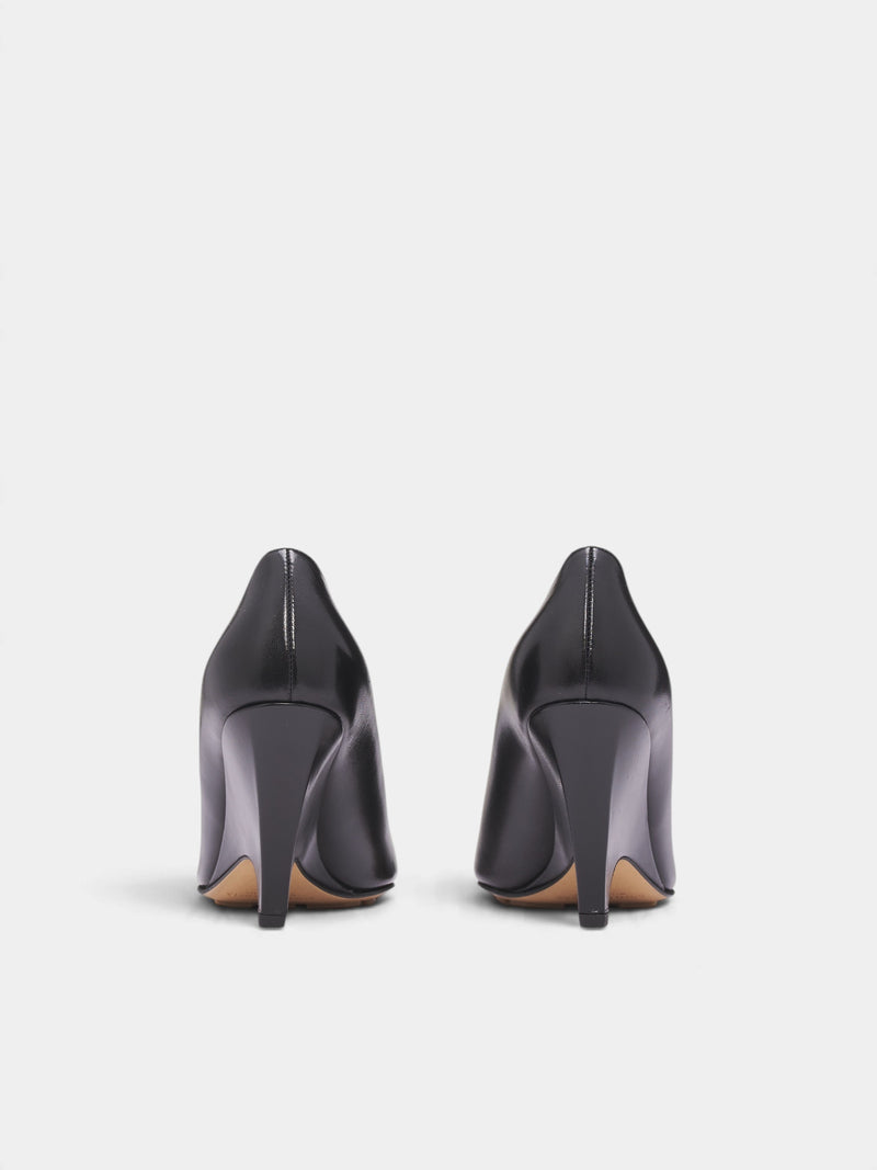 Black Leather Scaletta Pumps (A006P0VBSF0-1000-BLACK)