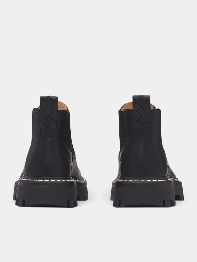 Black Chunky Chelsea Ankle Boots (A007B8VBS50-1000-BLACK)