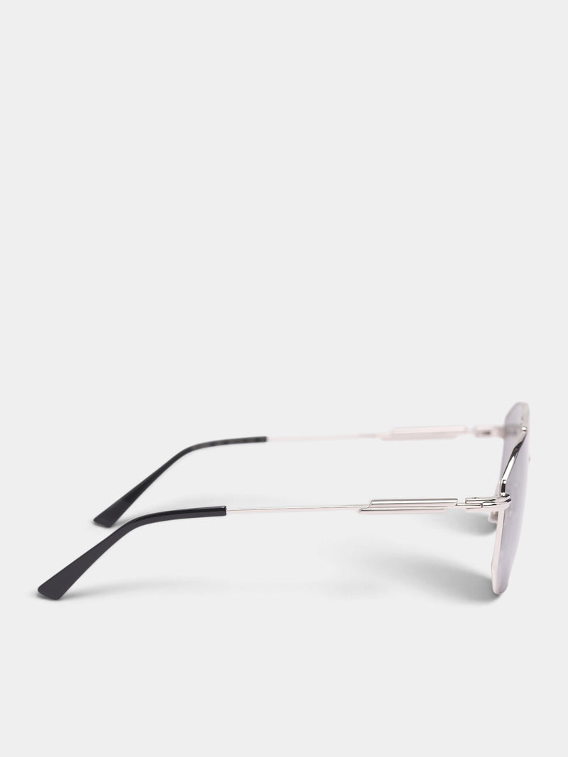 Silver Aviator Sunglasses (A009BT-V4450-8107-SILVER-GREY)